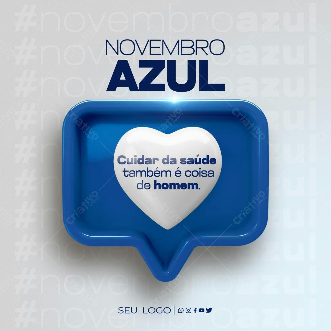 Post para Novembro Azul PSD Editável