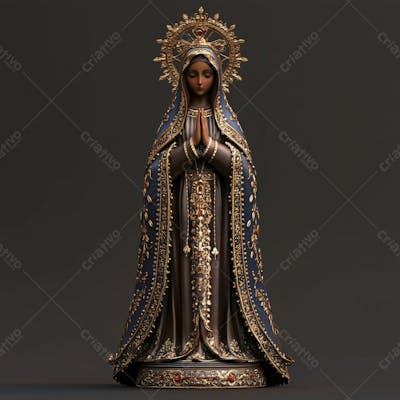 Imagem Ia Católica Realista Santa Nossa Senhora Aparecida Padroeira Do Brasil Horizontal