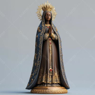 Imagem Ia Católica Realista Santa Nossa Senhora Aparecida Padroeira Do Brasil Horizontal