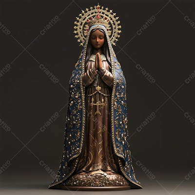 Imagem Ia Católica Realista Santa Nossa Senhora Aparecida Padroeira Do Brasil Horizontal