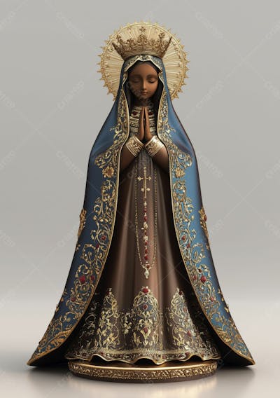 Imagem Ia Católica Realista Santa Nossa Senhora Aparecida Padroeira Do Brasil Horizontal