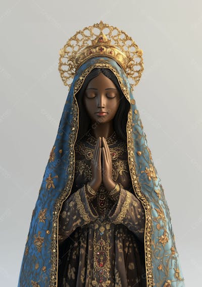 Imagem Ia Católica Realista Santa Nossa Senhora Aparecida Padroeira Do Brasil Horizontal