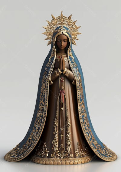 Imagem Ia Católica Realista Santa Nossa Senhora Aparecida Padroeira Do Brasil Horizontal