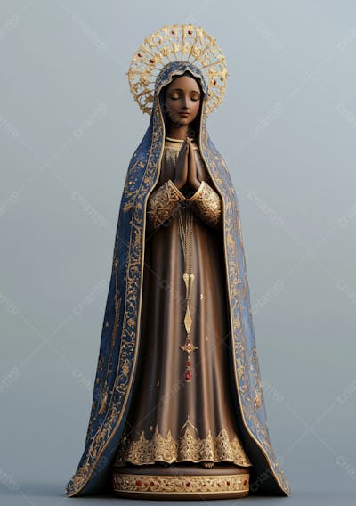 Imagem Ia Católica Realista Santa Nossa Senhora Aparecida Padroeira Do Brasil Horizontal