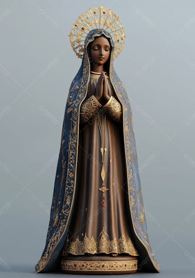 Imagem Ia Católica Realista Santa Nossa Senhora Aparecida Padroeira Do Brasil Horizontal