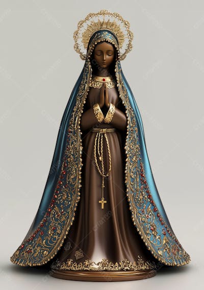 Imagem Ia Católica Realista Santa Nossa Senhora Aparecida Padroeira Do Brasil Horizontal