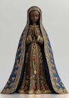 Realistic catholic artificial intelligence image of our lady of aparecida, patroness of brazil, horizontal.