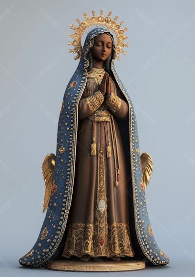 Imagem Ia Católica Realista Santa Nossa Senhora Aparecida Padroeira Do Brasil Horizontal