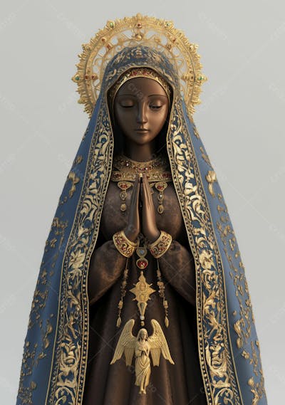 Imagem Ia Católica Realista Santa Nossa Senhora Aparecida Padroeira Do Brasil Horizontal