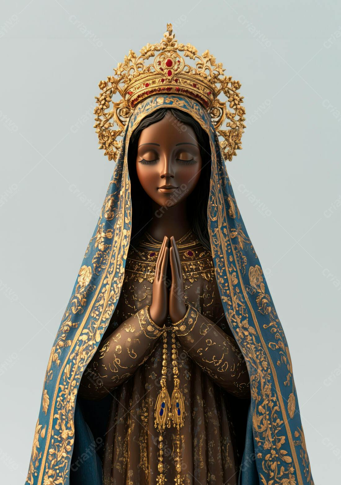 Estátua Nossa Senhora Negra em oração