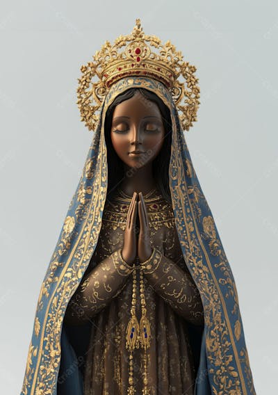 Imagem Ia Católica Realista Santa Nossa Senhora Aparecida Padroeira Do Brasil Horizontal