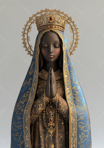 Imagem Ia Católica Realista Santa Nossa Senhora Aparecida Padroeira Do Brasil Horizontal
