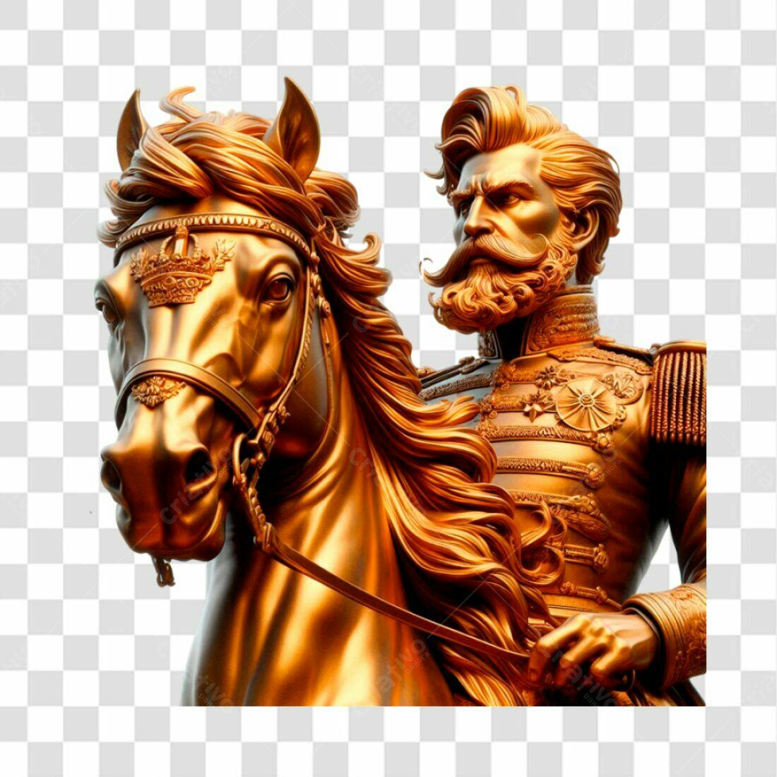 Icone Estátua Dourada Cavaleiro PNG com fundo transparente