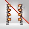 Metal tower with light bulbs, spotlight lights, stage led png