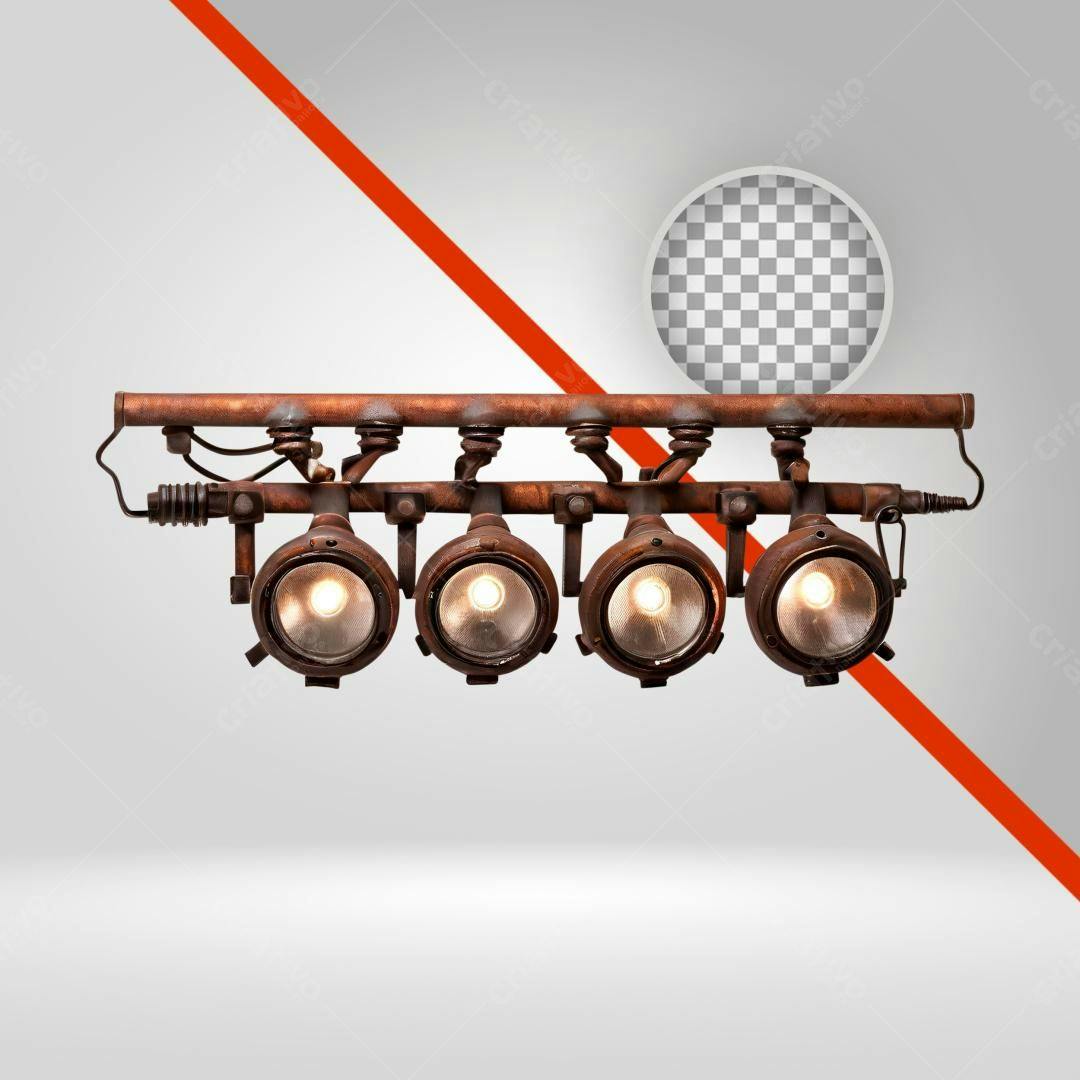 Lustre Industrial Vintage PNG com fundo transparente
