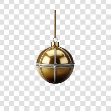 Bola de natal dourada elemento 3d png 4k