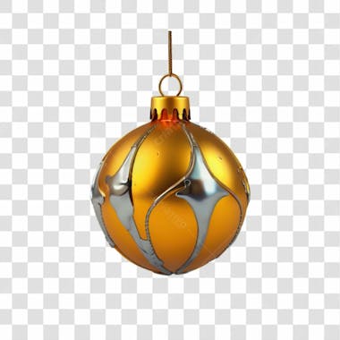 Bola de natal dourada elemento 3d png 4k