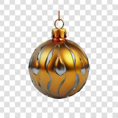 Bola de natal dourada elemento 3d png 4k