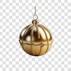 Golden christmas ball 3d png element 4k