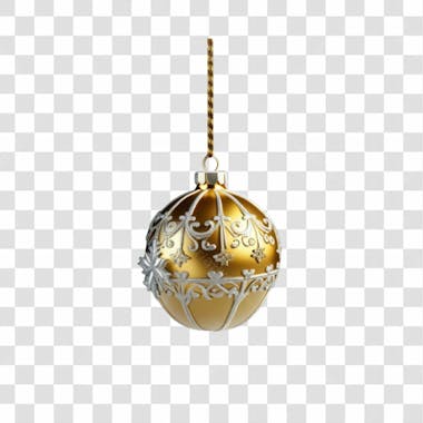 Bola de natal dourada elemento 3d png 4k