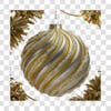 Golden christmas ball 3d png 4k, christmas ornament in gold, high quality 3d element, festive decoration for designs, transparent background(png)