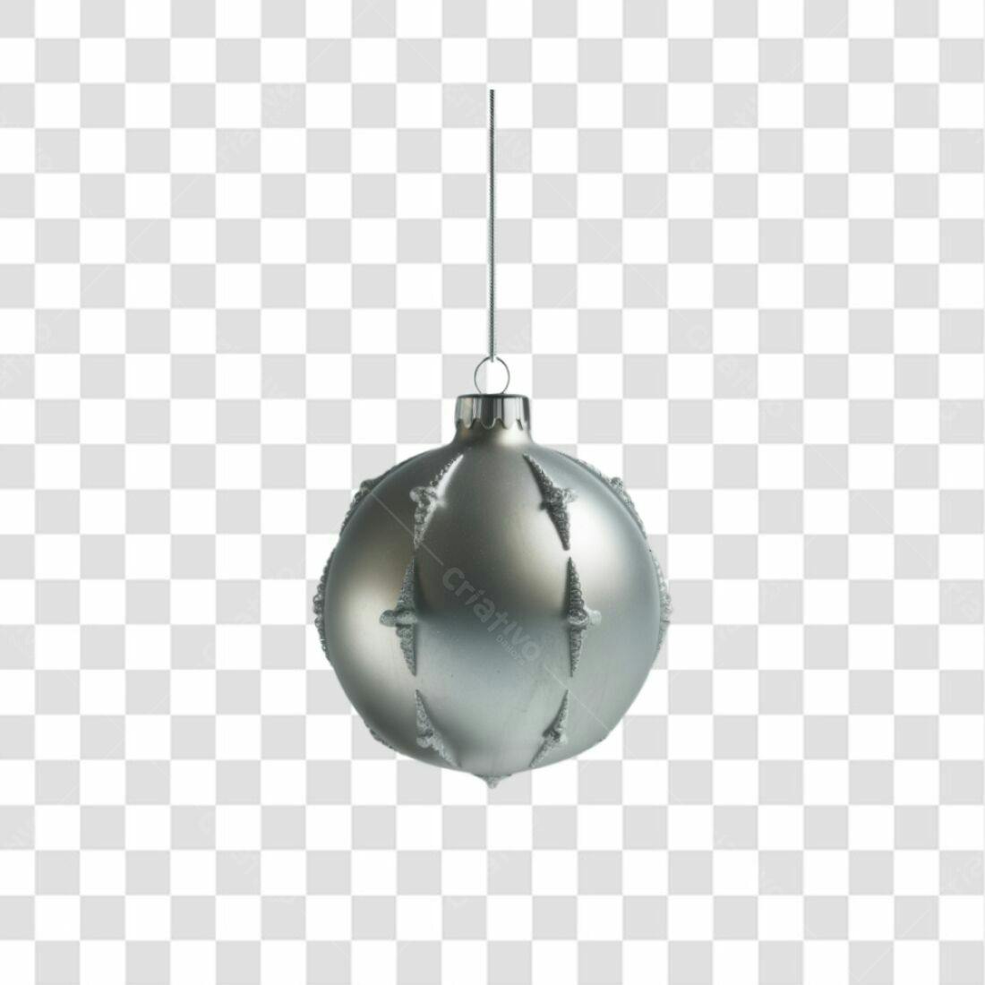 Enfeite de Natal Prata PNG com fundo transparente