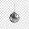 Christmas silver and gold ball 3d element png 4k