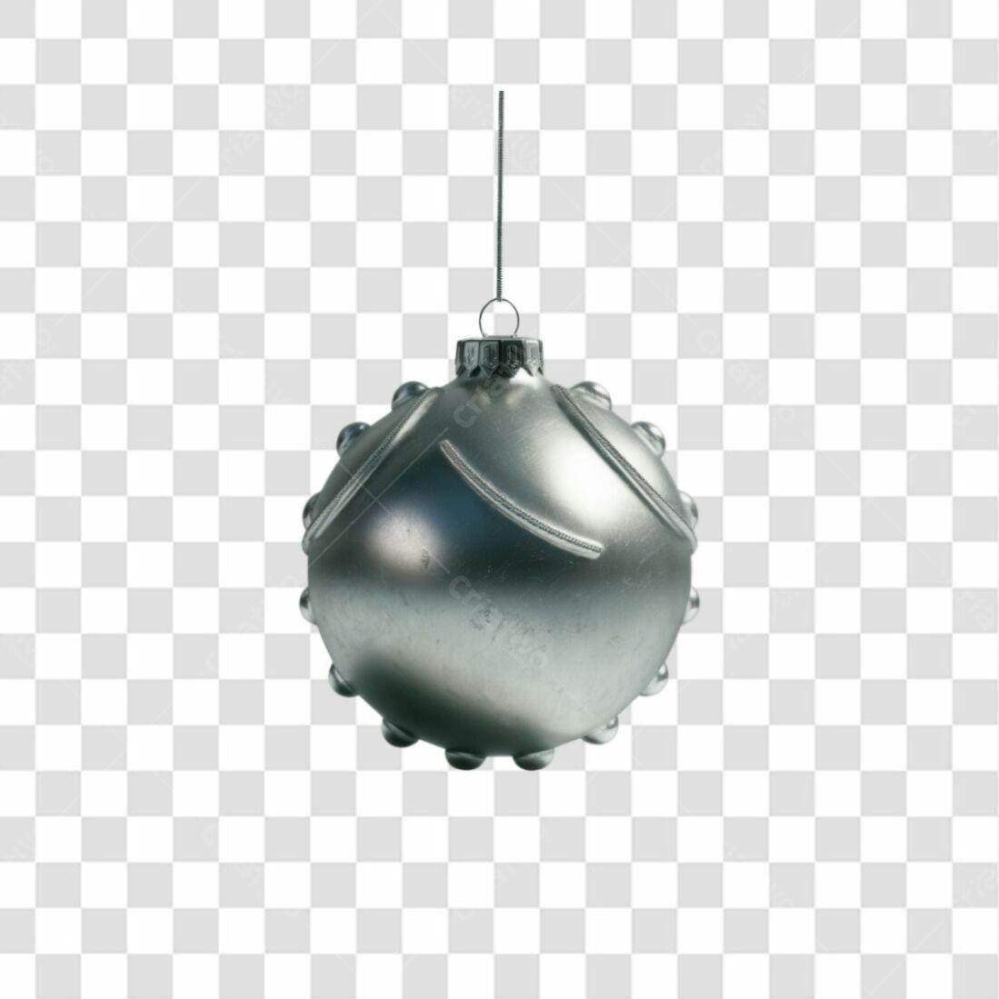 Enfeite Natalino Prata PNG com fundo transparente