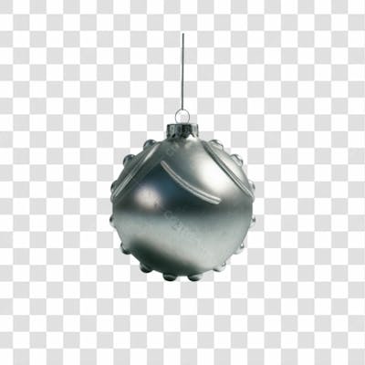 Bola De Natal Prata E Dourada Elemento 3D Png 4K