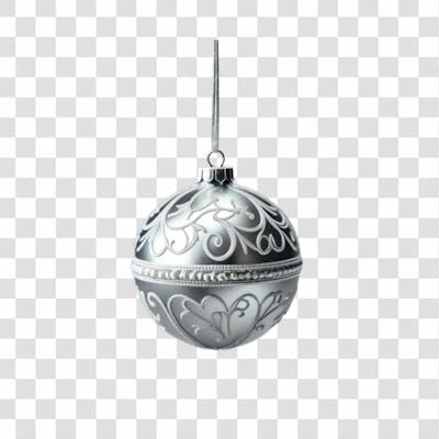 Bola De Natal Prata E Dourada Elemento 3D Png 4K