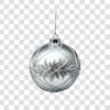 Silver and gold christmas ball 3d png 4k