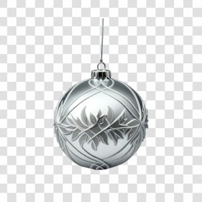 Bola De Natal Prata E Dourada Elemento 3D Png 4K