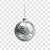 Silver and gold christmas ball 3d png 4k