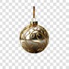 Christmas ball silver and golden 3d png element 4k