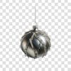 Christmas ball silver and gold 3d element png 4k