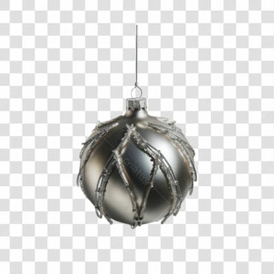 Bola De Natal Prata E Dourada Elemento 3D Png 4K