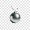 Silver and gold christmas ball, 3d element, png format, 4k.