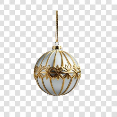 Bola De Natal Prata E Dourada Elemento 3D Png 4K