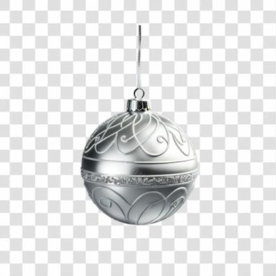 Bola De Natal Prata E Dourada Elemento 3D Png 4K