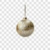 Christmas silver and gold ball 3d png 4k, christmas silver and gold bauble 3d png 4k