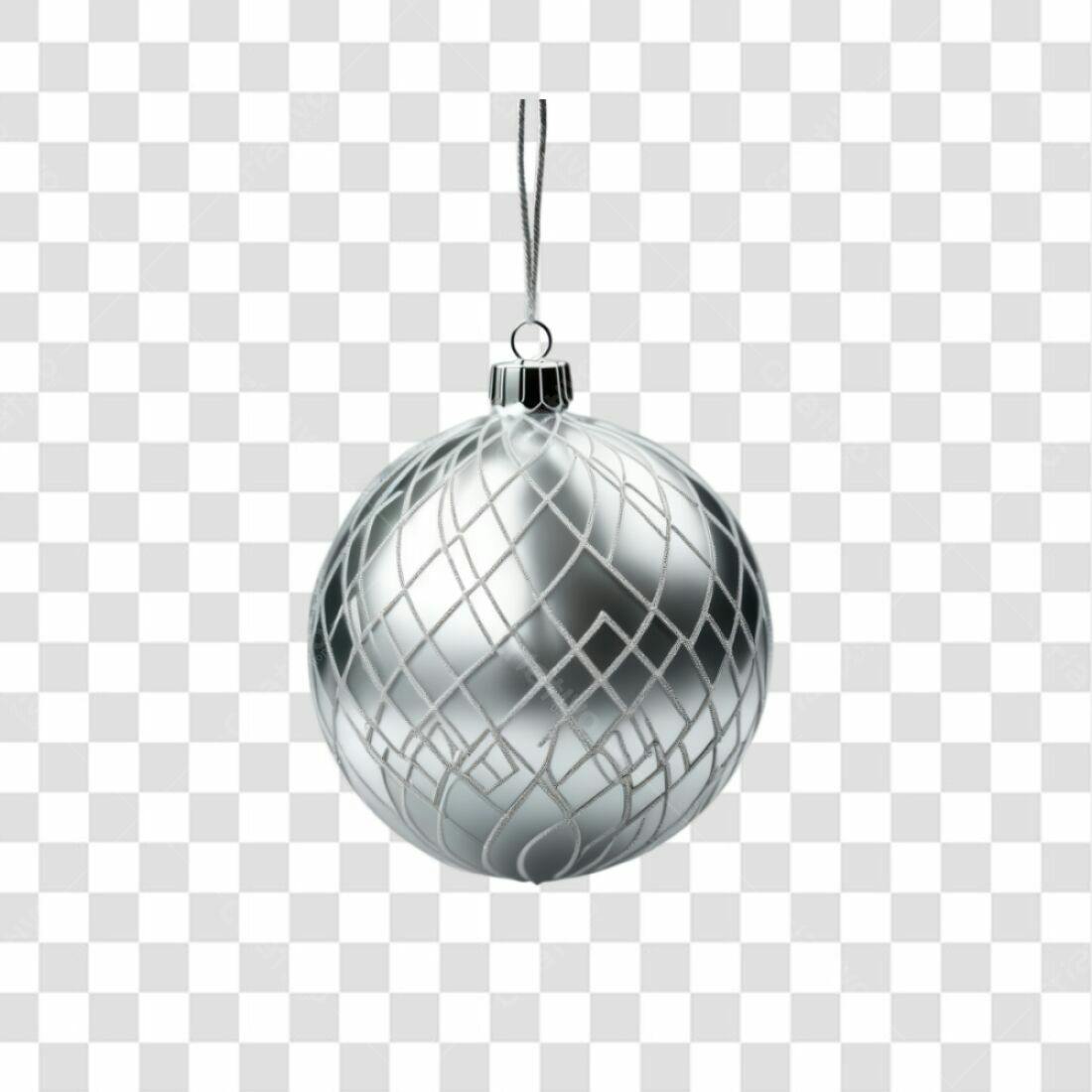 Enfeite Natalino Prata PNG com fundo transparente