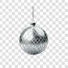 Christmas ball silver and gold 3d png 4k