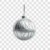 Christmas silver and gold ball, 3d png element, 4k