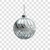 Silver and gold christmas ball 3d element png 4k