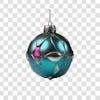 Christmas ball silver and green 3d png 4k element