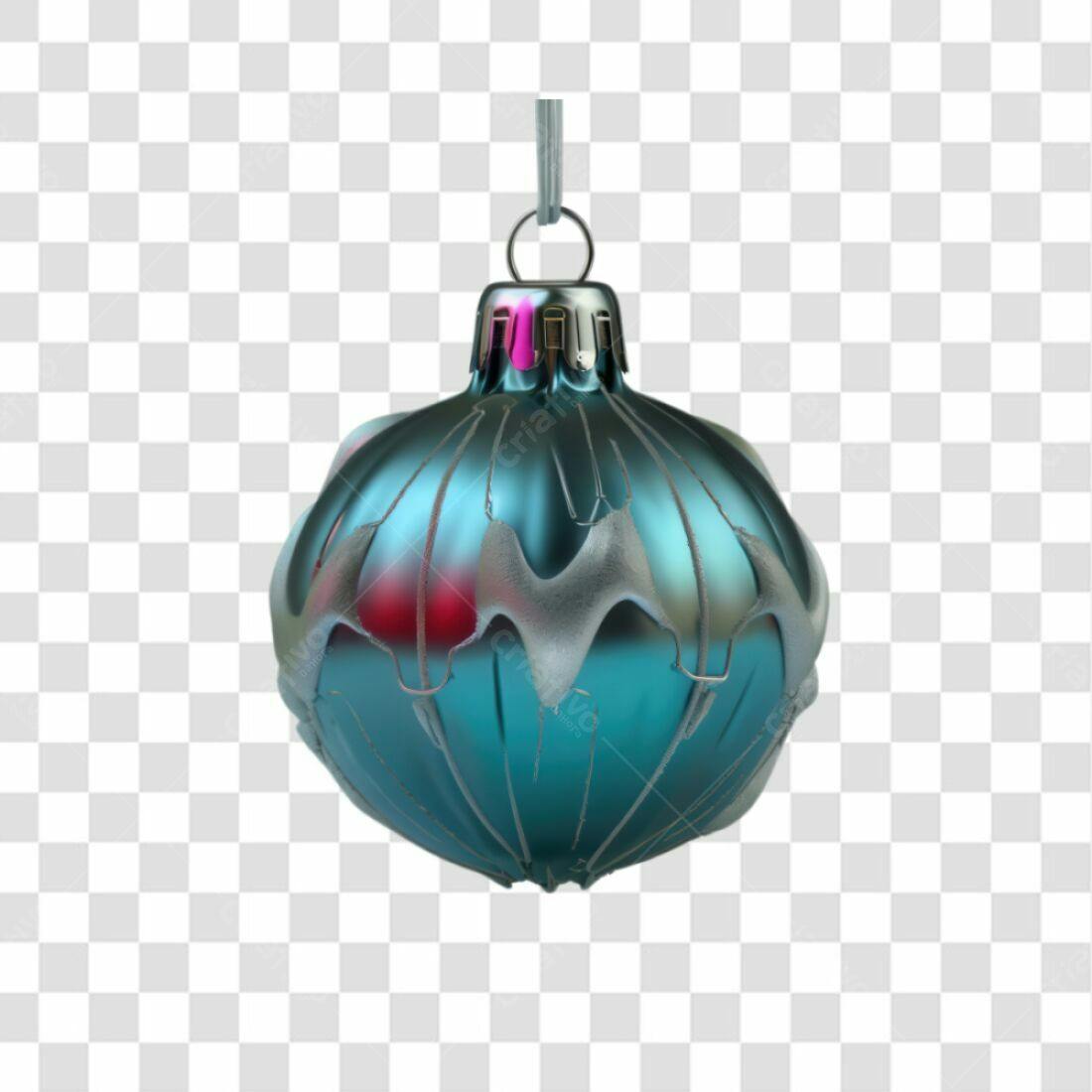 Enfeite Natalino Azul PNG com fundo transparente