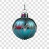 Christmas silver and green ornament 3d png 4k