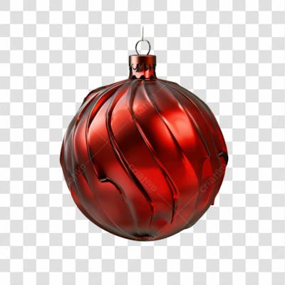 Bola De Natal Vermelho E Prata Elemento 3D Png 4K