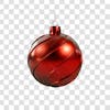 Red and silver christmas ball 3d png 4k, christmas ornament decoration, holiday graphic resource