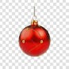 Red and silver christmas ball 3d element png 4k